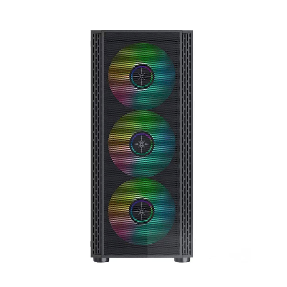 Vỏ Case Máy Tính KENOO ESPORT EM700 – 3F MESH BLACK (EATX, Màu Đen, 3 Fan RGB)