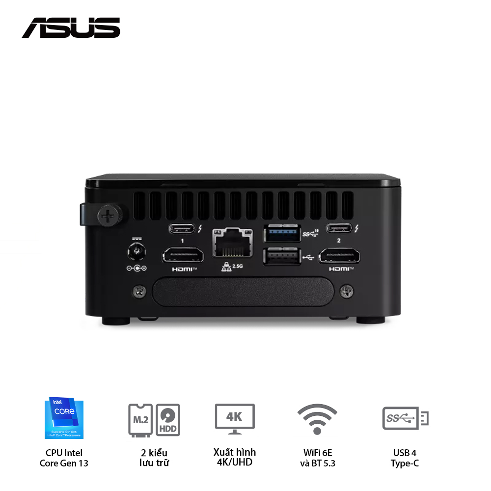 Mini PC NUC ASUS INTEL NUC 13 Pro ( Core i3-1315U | DDR4 3200 | Iris Xe | NVMe PCIe4.0 | Wi-Fi+Bluetooth) – RNUC13ANHi30000
