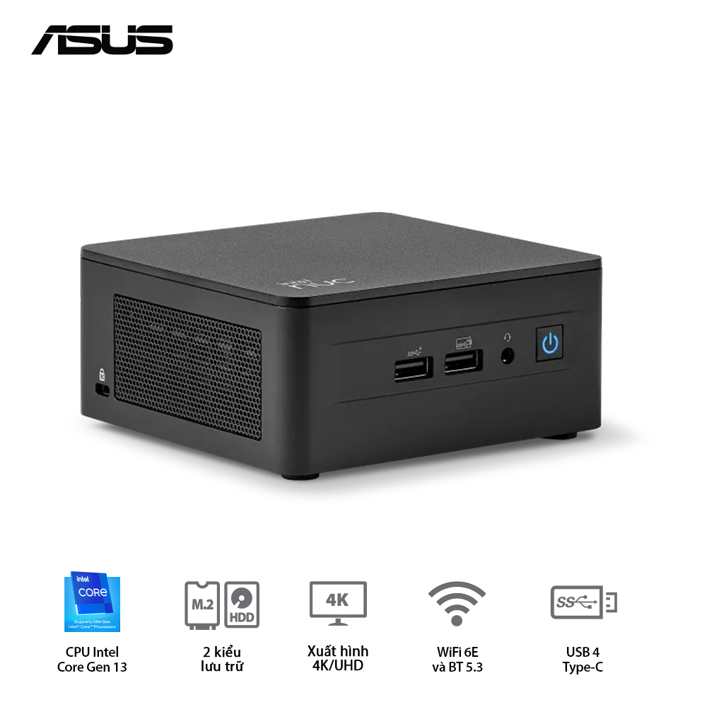 Mini PC NUC ASUS INTEL NUC 13 Pro ( Core i3-1315U | DDR4 3200 | Iris Xe | NVMe PCIe4.0 | Wi-Fi+Bluetooth) – RNUC13ANHi30000