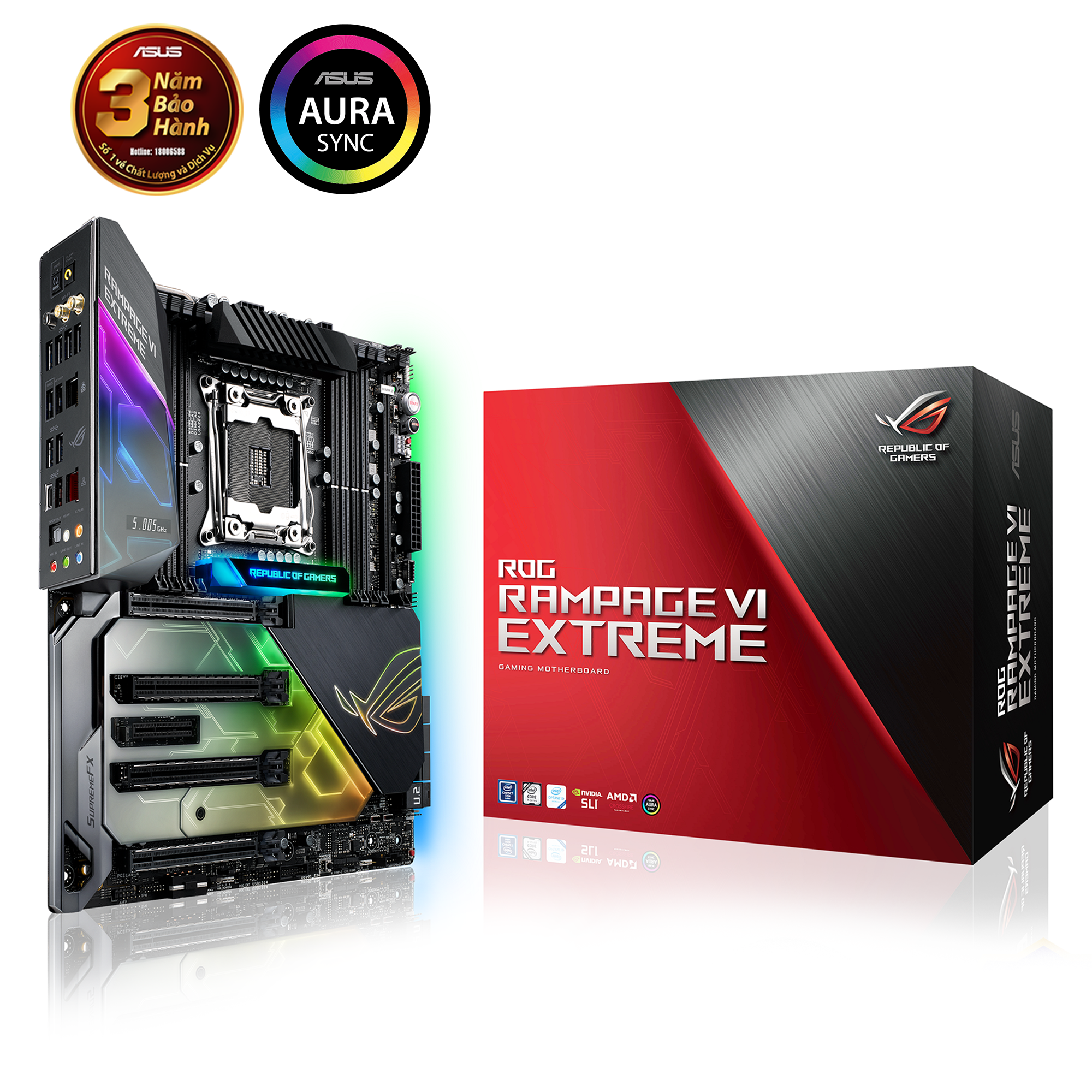 Mainboard Asus ROG RAMPAGE VI EXTREME (Intel X299, LGA 2066, E-ATX, 8 khe RAM DDR4)