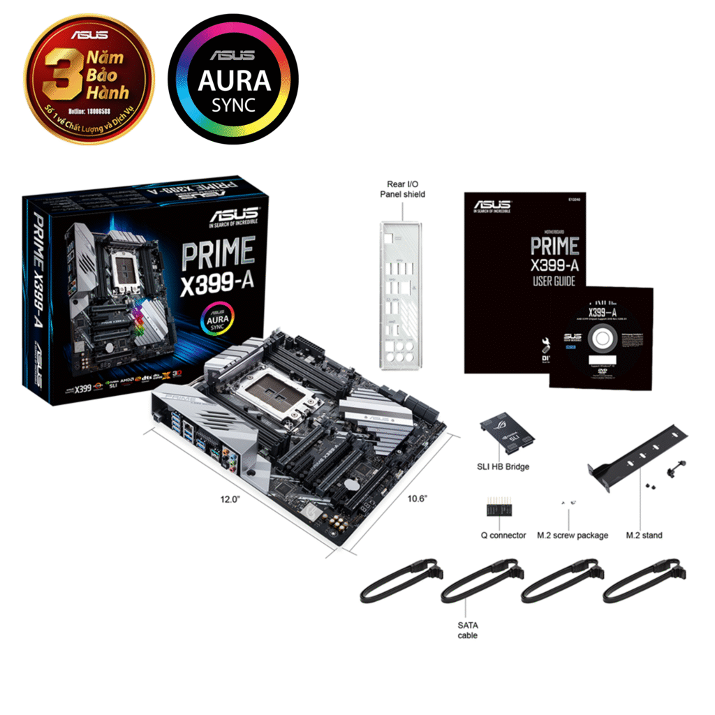 Mainboard Asus PRIME X399-E GAMING (AMD Socket TR4, ATX, 8 khe RAM DDR4)