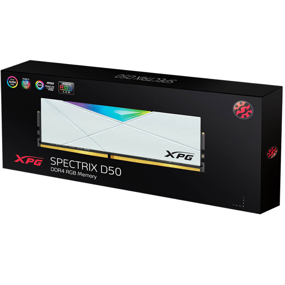 RAM Desktop Adata XPG Spectrix D50 RGB 16GB (2x8GB) DDR4 3200MHz (White)
