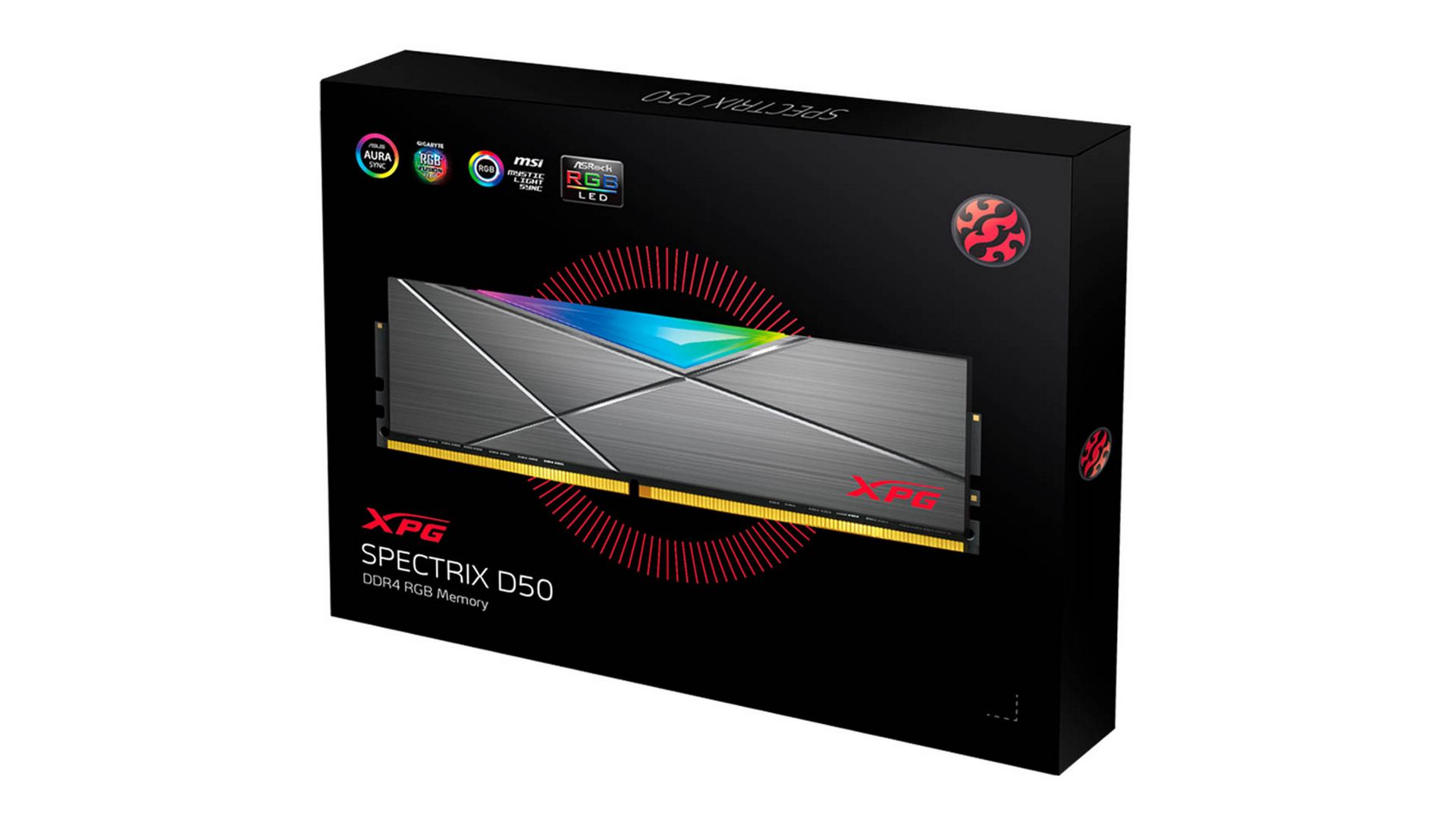 RAM Desktop Adata XPG Spectrix D50 RGB 8GB (1x8GB) DDR4 3200MHz (Gray)