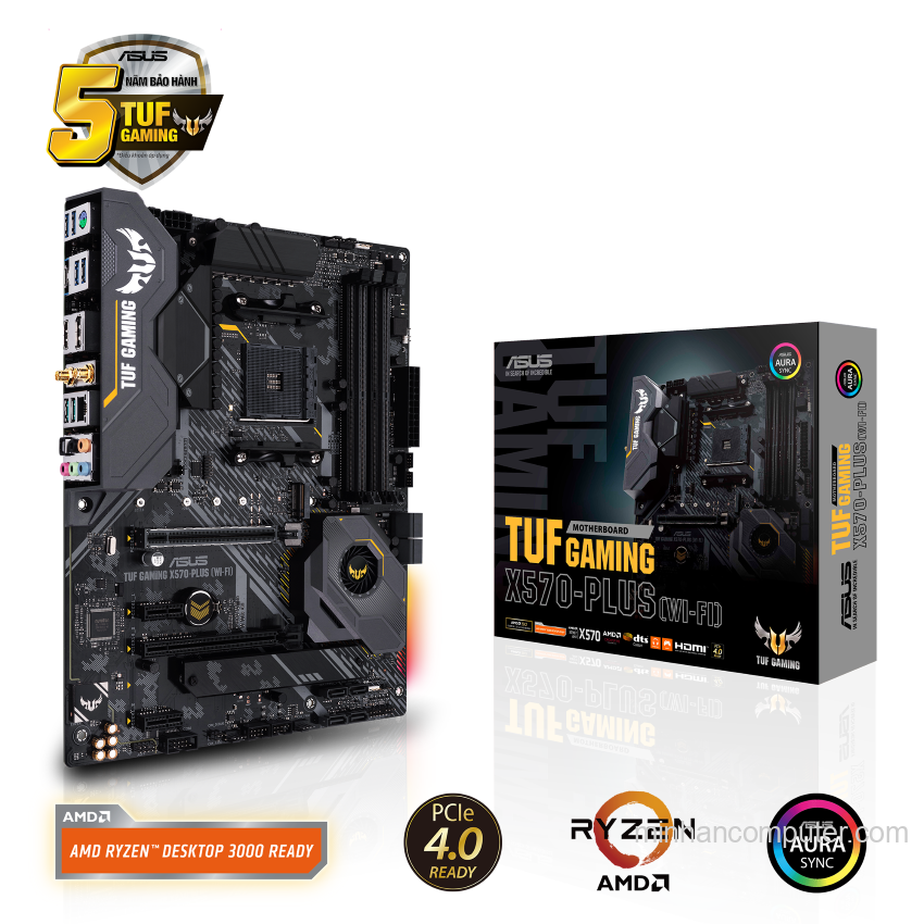 Mainboard ASUS TUF GAMING X570 PLUS (Wi-Fi) (AMD Socket AM4, ATX, 4 khe RAM DDR4)