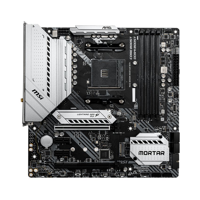 Mainboard MSI MAG B550M MORTAR WIFI (Socket AM4, m-ATX, 4 khe RAM DDR4)