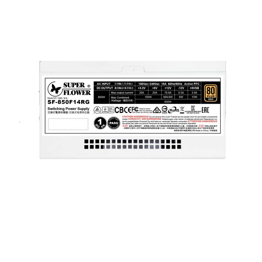 Nguồn máy tính Super Flower Leadex III Gold ARGB 850W 80 Plus Gold (White)
