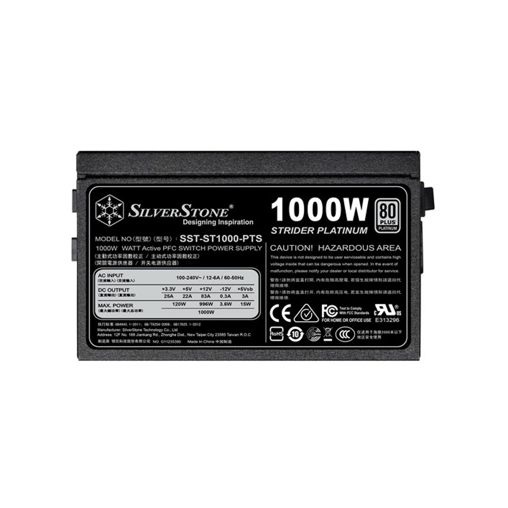 Nguồn máy tính SilverStone Strider ST1000-PTS (80 Plus Platinum | Full Modular)