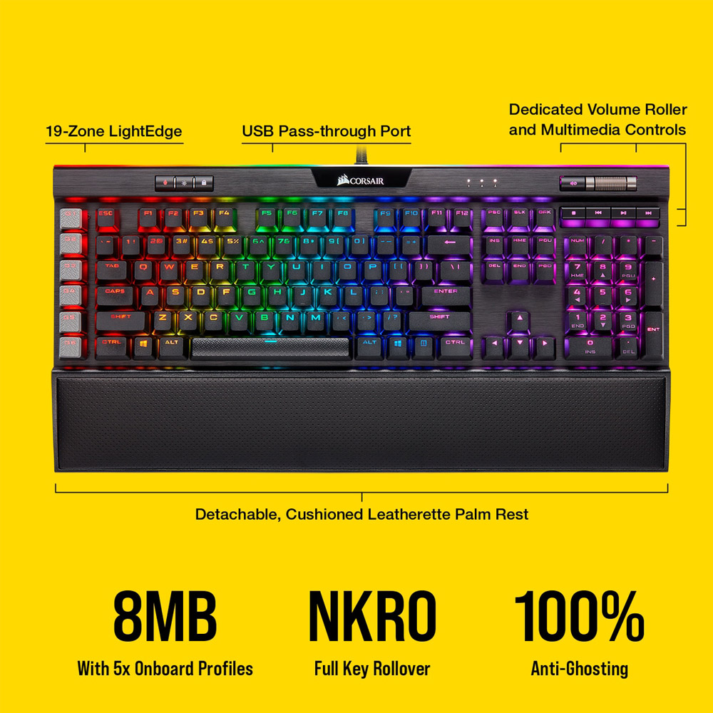 Bàn phím cơ Corsair K95 RGB Platinum XT Cherry Blue Switch