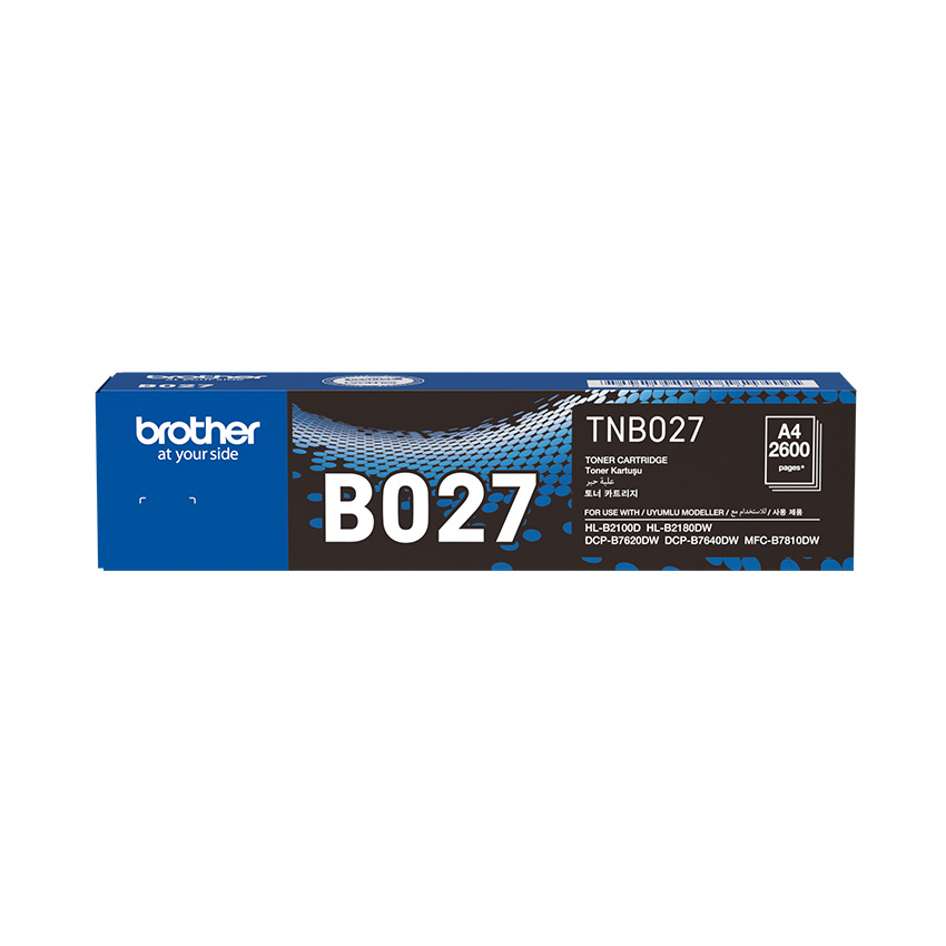 Hộp mực in Brother TNB027 – Mực cho máy HL-B2100D/B2180DW/DCP-B7620DW/B7640DWMFC-B7810DW – 2.600 trang
