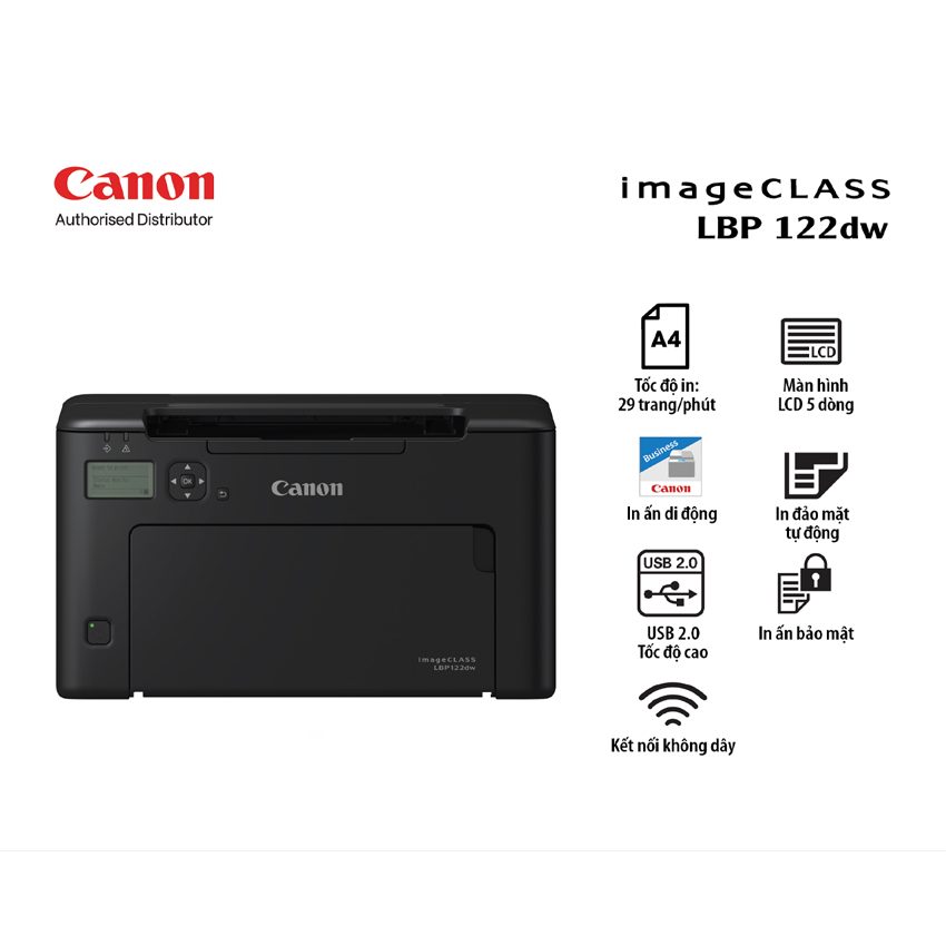 Máy In Canon LBP 122dw – Đen trắng đơn năng