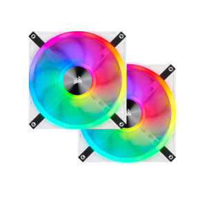 Quạt tản nhiệt Case Corsair QL140 RGB White (2-Fan Pack)