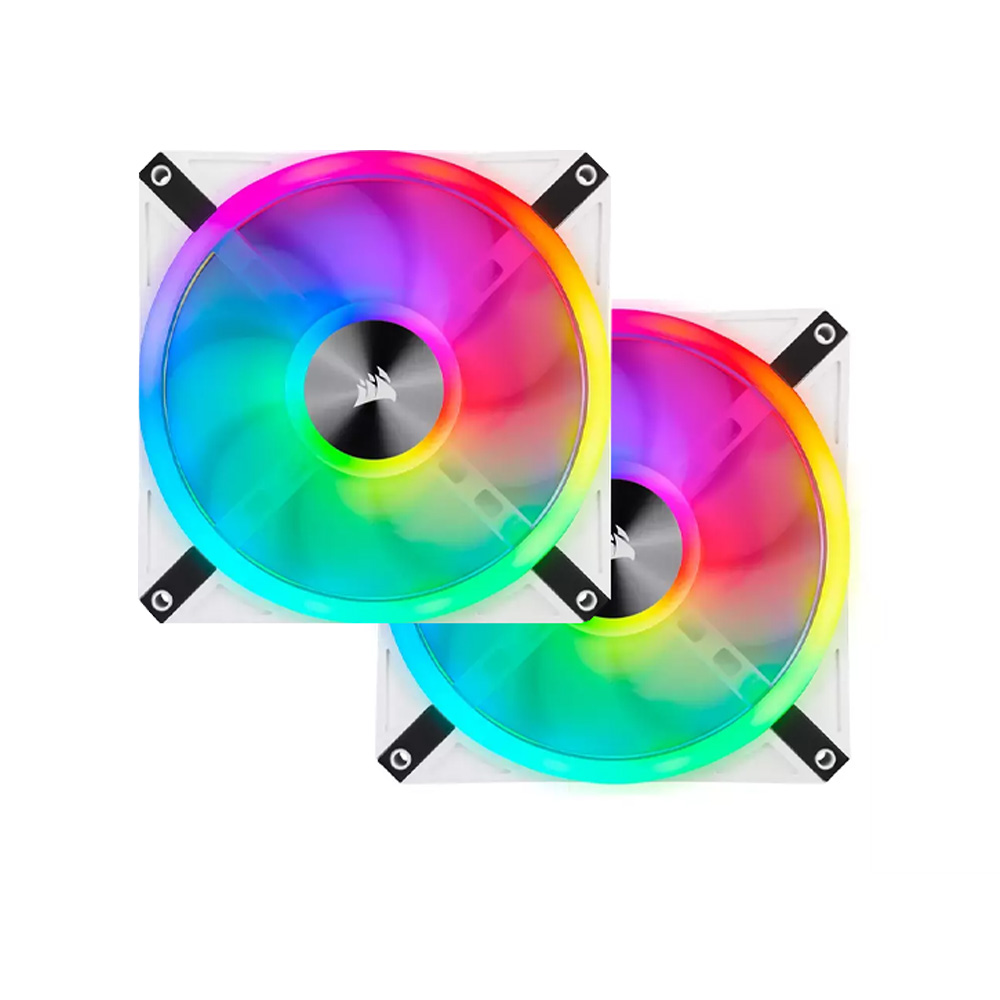Quạt tản nhiệt Case Corsair QL140 RGB White (2-Fan Pack)