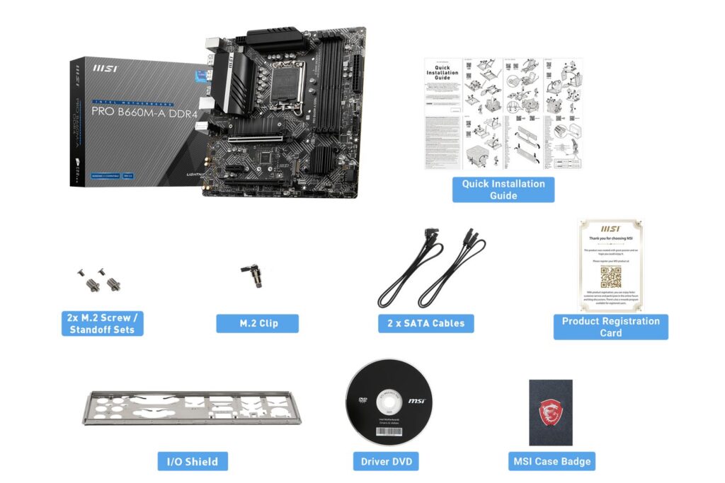 Mainboard MSI PRO B660M-A DDR4 (LGA1700 | 4 Khe RAM | M-ATX)