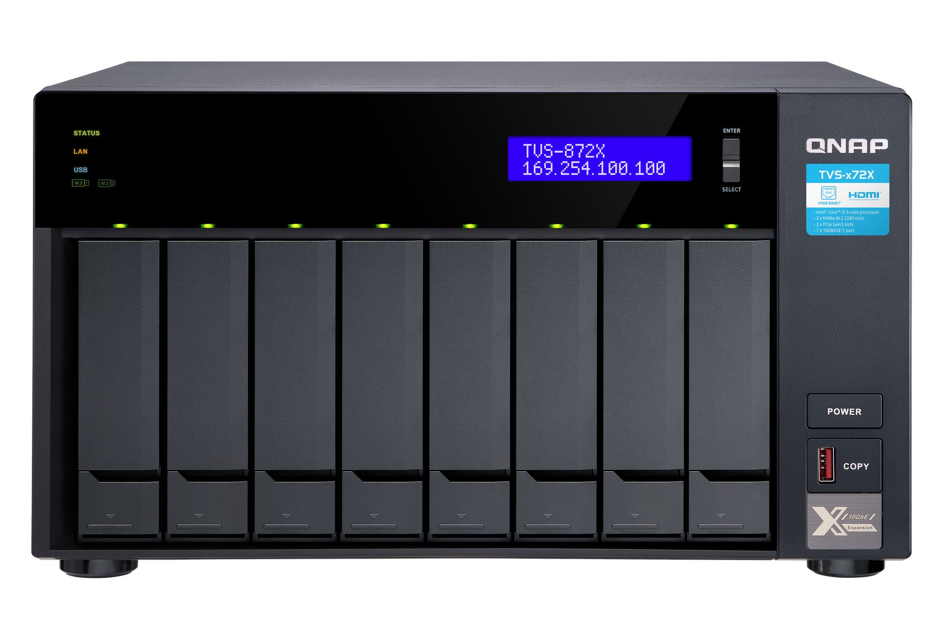 Thiết bị lưu trữ QNAP TVS-872X-i5-8G (8-Bay | Core i5 | RAM 8GB | 10 GbE | USB 3.2) 1 Thiết bị lưu trữ QNAP TVS-872X-i5-8G (8-Bay | Core i5 | RAM 8GB | 10 GbE | USB 3.2)