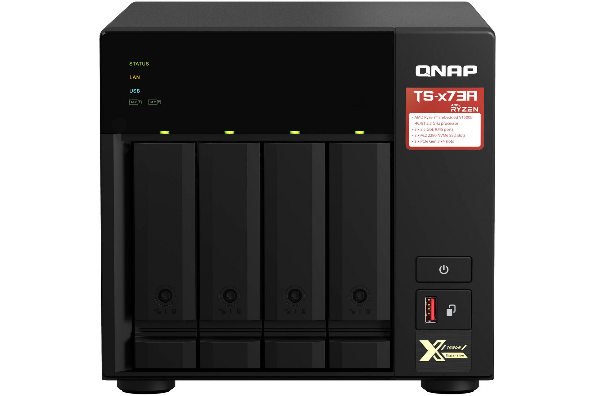 Thiết bị lưu trữ QNAP TS-473A-8G (4-Bay | Ryzen V1500B | RAM 8GB | M.2 PCIe Gen3 | 2.5 GbE | USB 3.2) 1 Thiết bị lưu trữ QNAP TS-473A-8G (4-Bay | Ryzen V1500B | RAM 8GB | M.2 PCIe Gen3 | 2.5 GbE | USB 3.2)