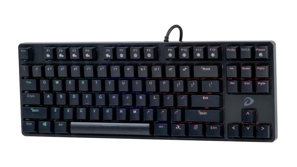 Bàn phím cơ DareU EK87 Multi Led Black Red Switch