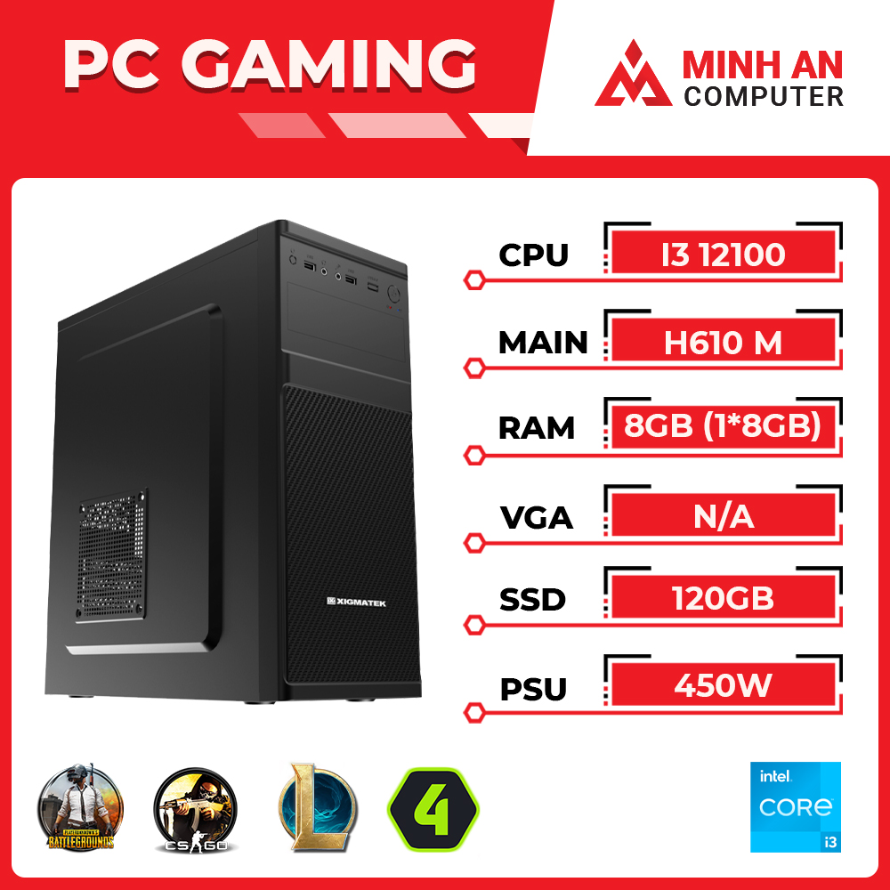 Bộ Máy Tính Intel Core i3-12100 | RAM 8GB