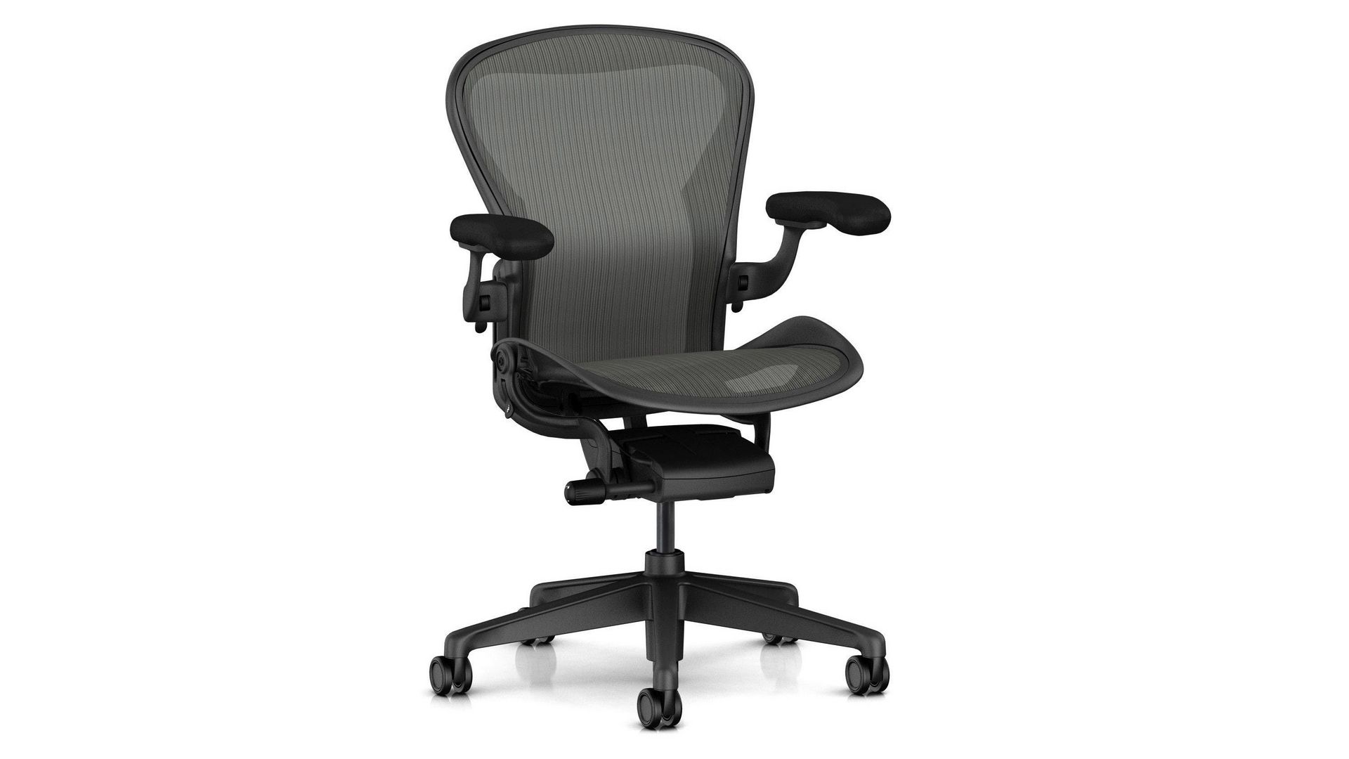 Ghế công thái học Herman Miller Aeron – Màu đen | Size B | Chân nhựa