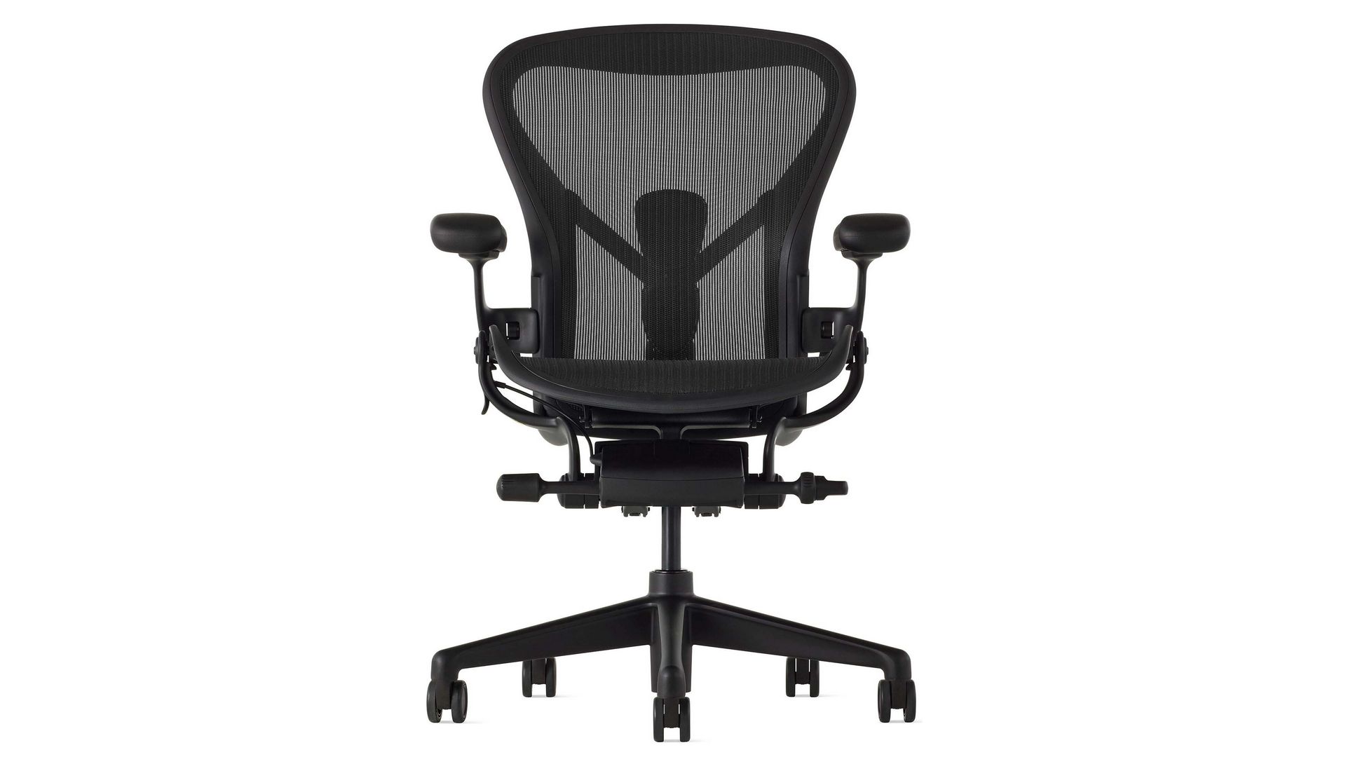 Ghế công thái học Herman Miller Aeron – Màu đen | Size B | Chân nhựa