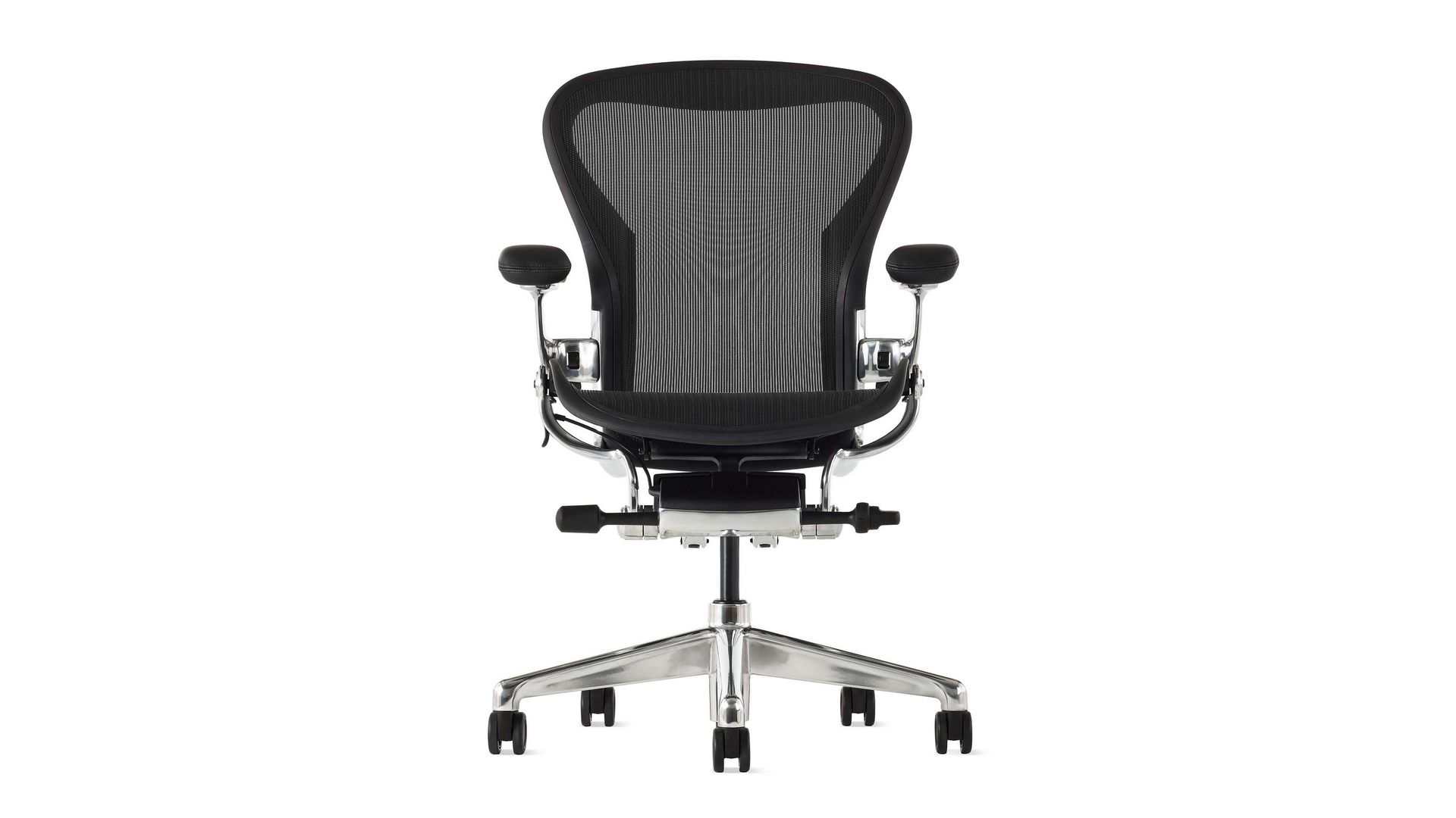 Ghế công thái học Herman Miller Aeron – Màu đen | Size B | Chân nhôm