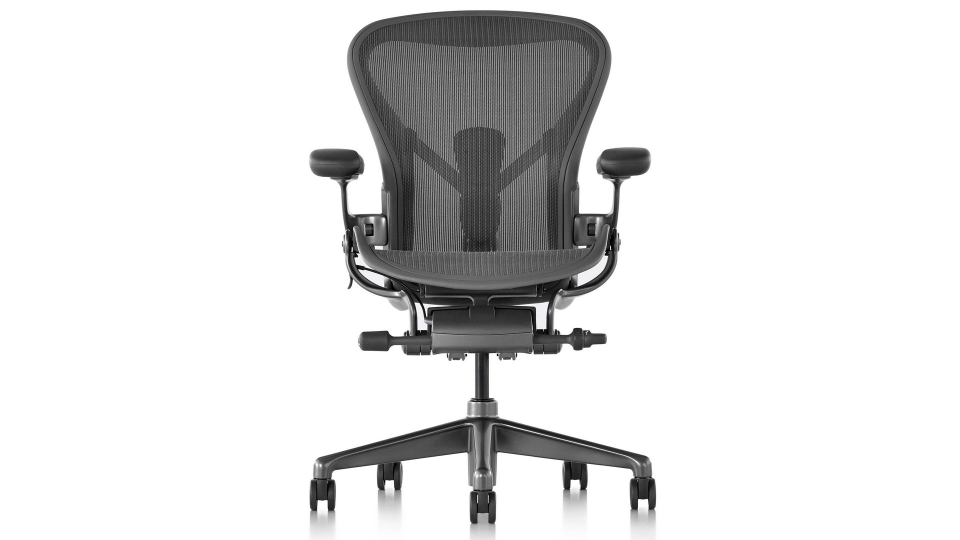 Ghế công thái học Herman Miller Aeron – Màu xám | Size B | Chân Hợp Kim