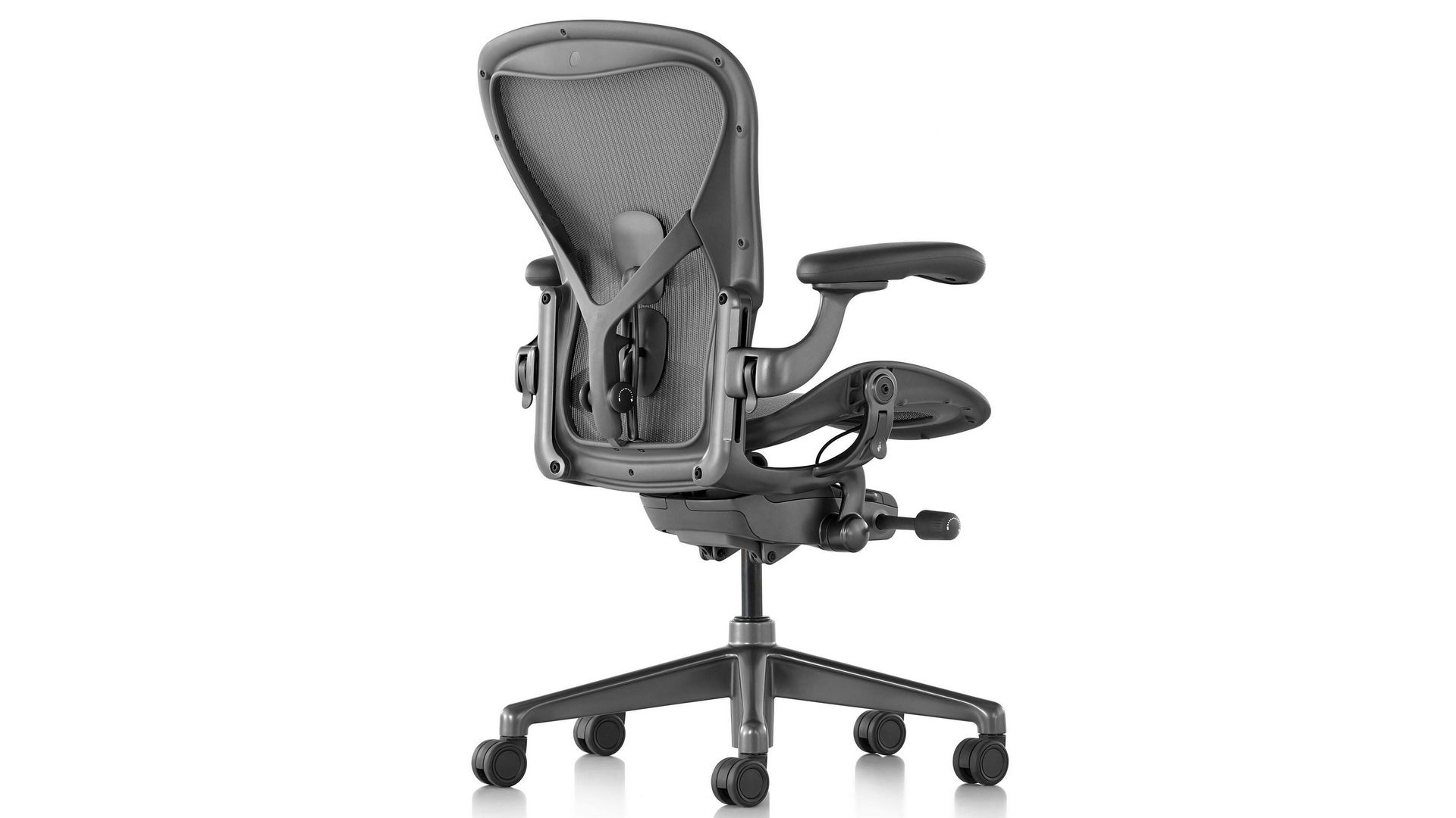Ghế công thái học Herman Miller Aeron – Màu xám | Size B | Chân Hợp Kim