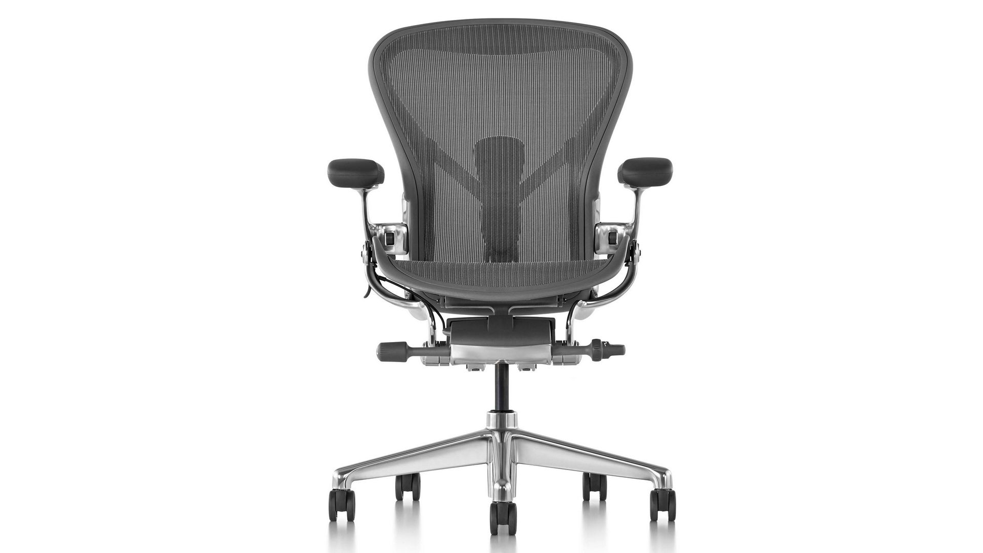 Ghế công thái học Herman Miller Aeron – Màu xám | Size B | Chân nhôm