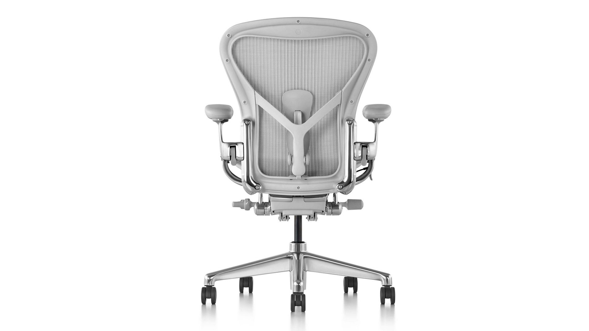 Ghế công thái học Herman Miller Aeron – Màu trắng | Size B | Chân nhôm