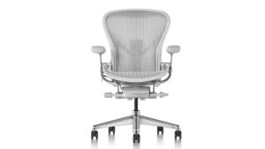 Ghế công thái học Herman Miller Aeron – Màu trắng | Size B | Chân nhôm