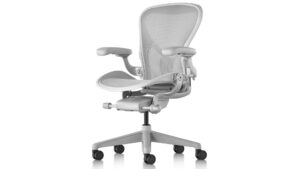 Ghế công thái học Herman Miller Aeron – Màu trắng | Size B | Chân nhựa