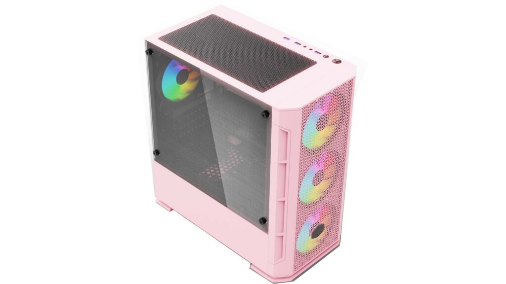 Vỏ case KENOO ESPORT G362 Màu Hồng (M-ATX | Chưa Quạt)