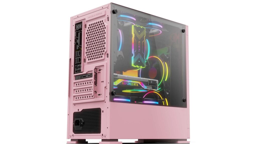Vỏ case KENOO ESPORT G362 Màu Hồng (M-ATX | Chưa Quạt)