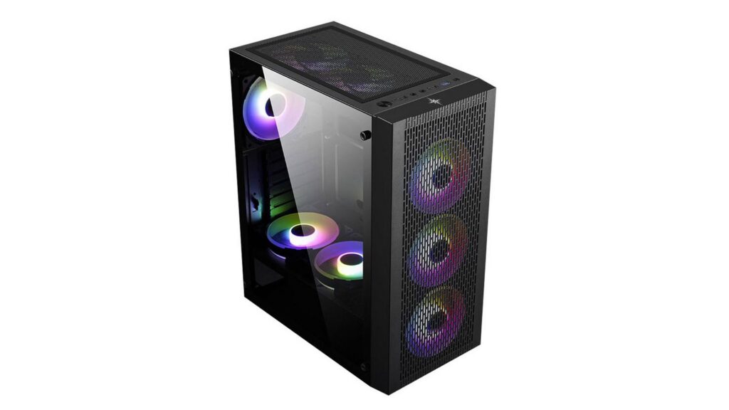 Vỏ case KENOO ESPORT M100 Màu Đen (Mid Tower | Có sẵn 3 Quạt) 6 Vỏ case KENOO ESPORT M100 Màu Đen (Mid Tower | Có sẵn 3 Quạt)