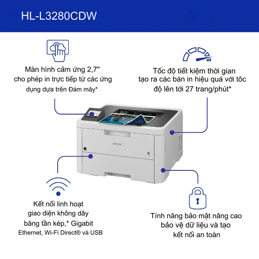 Máy in Brother HL-L3280CDW - in laser màu đơn năng 7 Máy in Brother HL-L3280CDW - in laser màu đơn năng - Ảnh 3