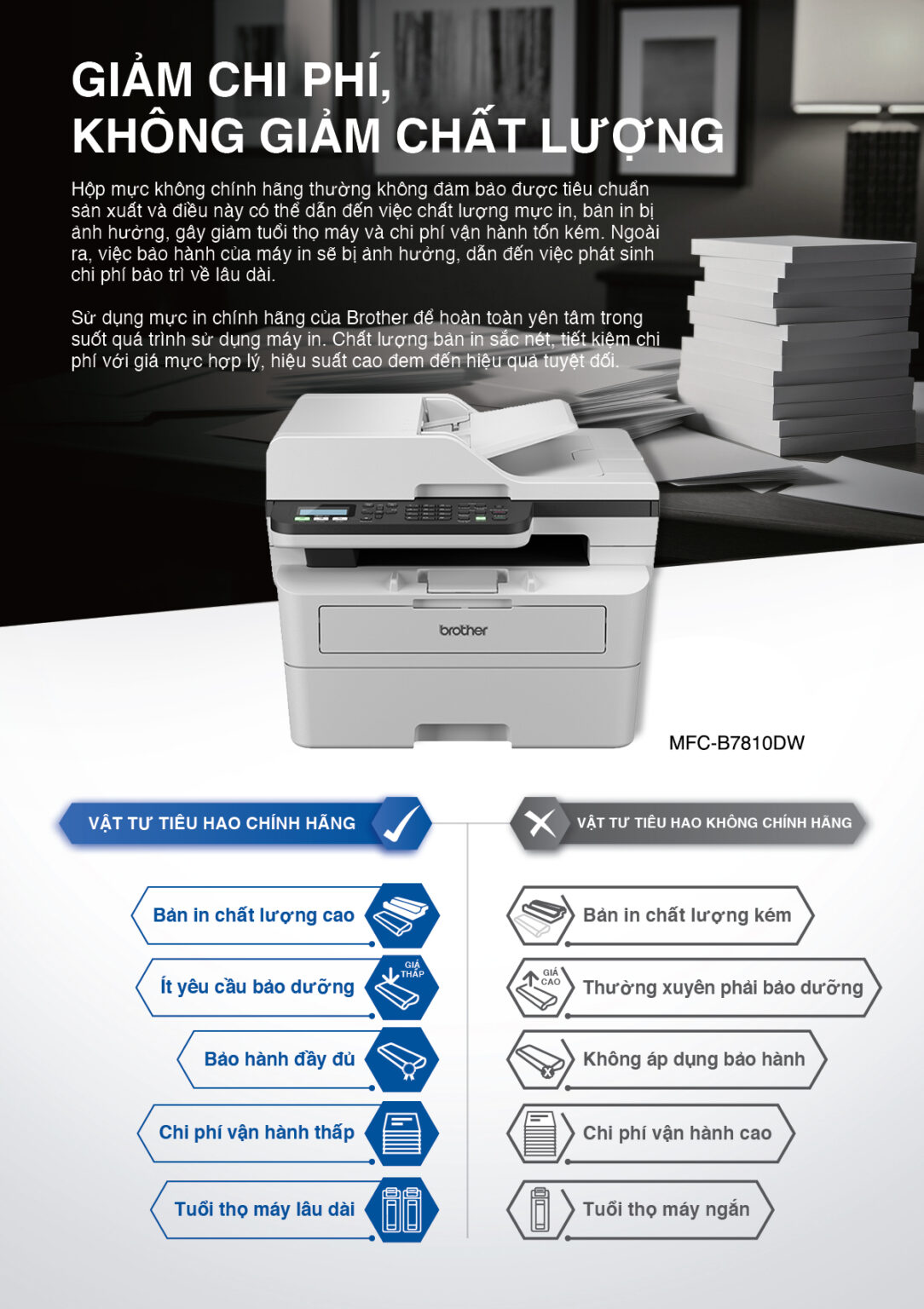 Máy in Brother MFC-B7810DW - in trắng đen đa năng có fax 5 Máy in Brother MFC-B7810DW - in trắng đen đa năng có fax - Ảnh 2