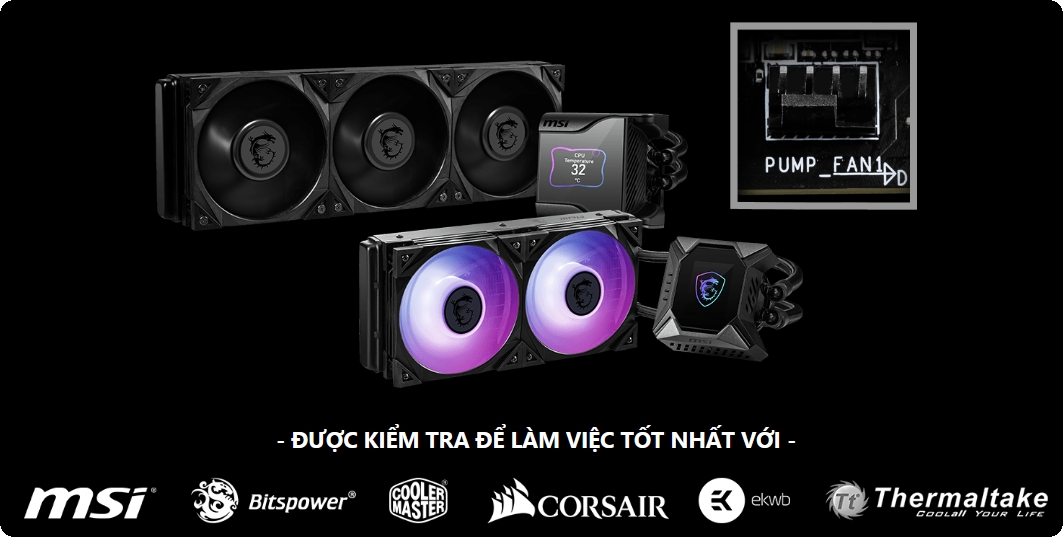 Tương thích tuyệt vời với tản nhiệt nước