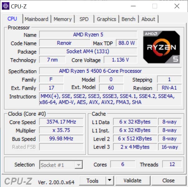 AMD Ryzen 5 4500 MPK
